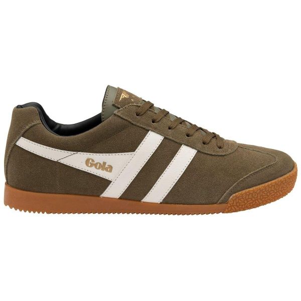 Sneakersy Gola Harrier Suede. Białe buty sportowe casual Gola, bez wzorów, z zamszu, bez zapięcia. Za 537.00 zł.