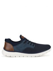 Rieker Półbuty B6652-14 Granatowy. Niebieskie eleganckie półbuty Rieker, bez wzorów, z materiału, bez obcasa, bez zapięcia. Za 269.99 zł.
