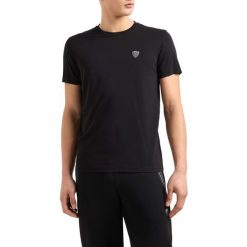 Koszulka sportowa męska EA7 Emporio Armani t-shirt na lato czarny. Czarne t-shirty sportowe EA7, bez wzorów, bez ramiączek. Za 319.00 zł.