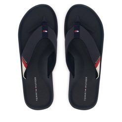 Japonki Tommy Hilfiger. Niebieskie japonki Tommy Hilfiger, bez wzorów. Za 189.99 zł.