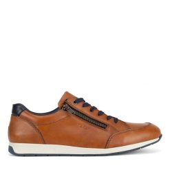 Półbuty Rieker. Brązowe eleganckie półbuty Rieker, bez wzorów, bez obcasa, bez zapięcia. Za 319.99 zł.