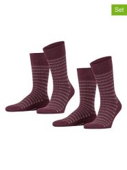 ESPRIT Skarpety (2 pary) "Piqué" w kolorze bordowym rozmiar: 39-42. Czerwone skarpety Esprit, bez wzorów, ze splotem. Za 28.44 zł.