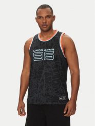 Under Armour Tank top Zone Pro 6000369 Czarny Regular Fit. Czarne t-shirty sportowe Under Armour, bez wzorów, z syntetyku, bez ramiączek, do koszykówki. Za 169.99 zł.