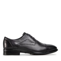 Półbuty ECCO. Czarne eleganckie półbuty ecco, bez wzorów, bez obcasa, bez zapięcia. Za 499.99 zł.