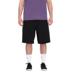 Spodenki turystyczne nęskie Volcom Billow Denim. Czarne szorty Volcom, l, bez wzorów, z bawełny, sportowe. Za 322.35 zł.