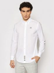 La Martina Koszula CCMC02 PP003 Biały Slim Fit. Białe koszule La Martina, m, bez wzorów, z bawełny, bez kołnierzyka, bez ramiączek. Za 339.99 zł.