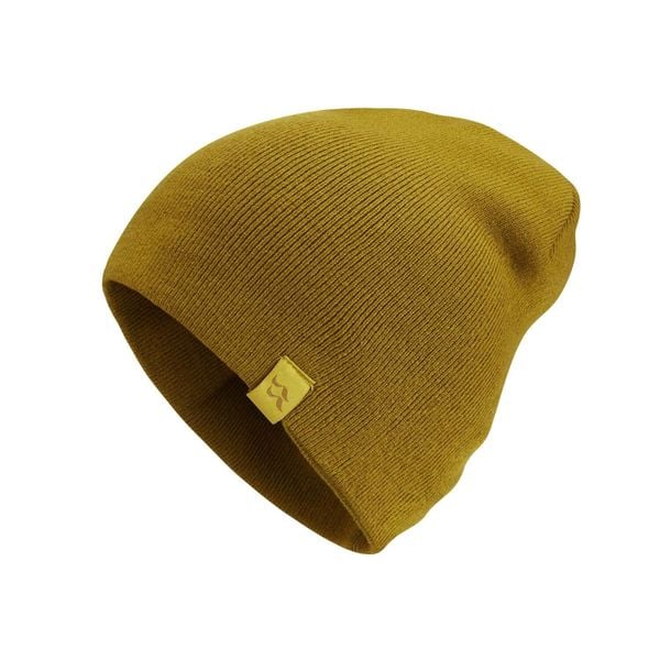 Czapka dzianinowa podwijana Rab Adzuki Beanie. Żółte czapki zimowe RAB, bez wzorów, z dzianiny. Za 89.99 zł.