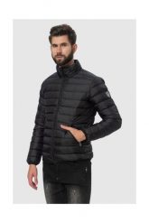 EA7 Puchowa czarna kurtka męska. Czarne kurtki EA7 Emporio Armani, m, z aplikacjami, z puchu, bez kaptura. W wyprzedaży za 699.99 zł.