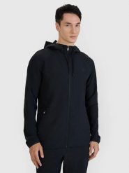 BLUZA MĘSKA 4F TRENINGOWA SZYBKOSCHNĄCA ROZPINANA TFSWM458 KOLOR CZARNY. Czarne bluzy bez kaptura 4F, l, bez wzorów, z bawełny, bez kaptura. Za 269.99 zł.