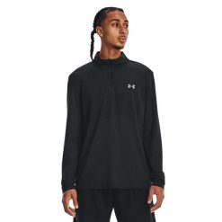 Bluza do biegania męska Under Armour Seamless Stride 1/4 Zip. Czarne bluzy Under Armour, m, bez wzorów, bez kaptura. Za 269.99 zł.