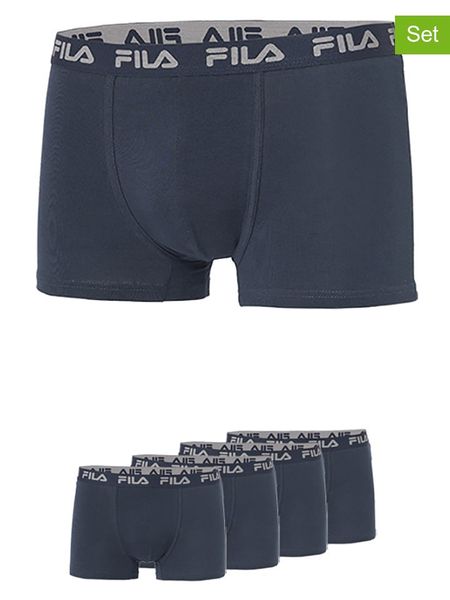 Fila Bokserki (4 pary) w kolorze granatowym rozmiar: XL. Niebieskie bokserki Fila, xl, bez wzorów. Za 91.77 zł.