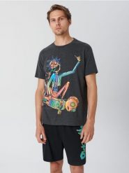 Piżama Rick and Morty - szary. Szare piżamy Sinsay, l, bez wzorów, bez ramiączek. Za 59.99 zł.