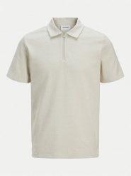Jack & Jones Polo Benja 12269338 Beżowy Regular Fit. Brązowe koszulki polo sportowe Jack & Jones, l, bez wzorów, z bawełny, bez kołnierzyka, bez ramiączek. Za 79.99 zł.
