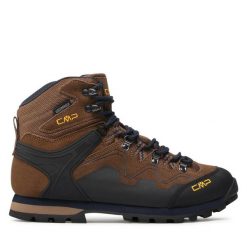 Trekkingi CMP. Brązowe botki sznurowane CMP, bez wzorów, bez obcasa, bez zapięcia. Za 339.99 zł.