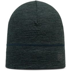 Czapka BUFF MERINO LIGHTWEIGHT BEANIE MULTISTRIPES FOREST. Szare czapki zimowe Buff, bez wzorów. Za 123.99 zł.