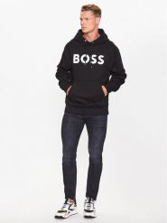 Boss Bluza 50496661 Czarny Oversize. Czarne bluzy Boss, m, bez wzorów, z bawełny, bez kaptura. Za 489.99 zł.