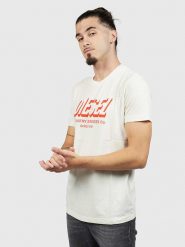 Diesel Clothes Koszulka w kolorze kremowym rozmiar: M. Brązowe bezrękawniki Diesel Clothes, m, bez wzorów, bez kołnierzyka, bez ramiączek. Za 128.25 zł.