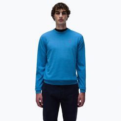 Sweter męski Napapijri Droz 5. Niebieskie swetry nierozpinane Napapijri, m, bez wzorów, bez kołnierzyka, bez ramiączek. Za 279.99 zł.