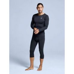 Koszulka z wełny merynosów termoutwardzalna – mężczyźni – koszula + legginsy 3/4. Czarne bielizna termoaktywna POEDERBAAS, m, bez wzorów, z wełny, trekkingowe. W wyprzedaży za 307.92 zł.