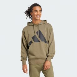 Bluza z kapturem Essentials Big Logo French Terry. Brązowe bluzy Adidas, xl, bez wzorów, z materiału, z kapturem. W wyprzedaży za 191.20 zł.