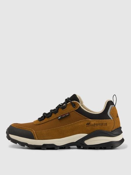 4F Niskie buty trekkingowe HILLBORN z elementami zamszowymi męskie - brązowe 43. Brązowe buty trekkingowe 4F, bez wzorów, z tkaniny, bez zapięcia, trekkingowe. Za 349.99 zł.