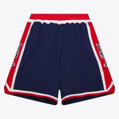 Szorty USA 1984. Niebieskie szorty Mitchell & Ness, bez wzorów, sportowe. Za 557.00 zł.