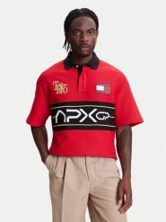 Tommy Hilfiger Polo F1 Movie Race Day MW0MW41393 Czerwony Relaxed Fit. Czerwone koszulki polo sportowe Tommy Hilfiger, l, bez wzorów, z bawełny, bez kołnierzyka, bez ramiączek. Za 559.99 zł.