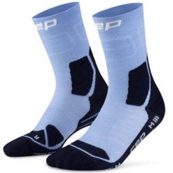 Skarpety hikingowe męskie kompresyjne do połowy łydki z lekką amortyzacją CEP. Niebieskie odzież kompresyjna CEP, m, bez wzorów, z elastanu, trekkingowe. Za 94.00 zł.