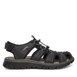 Sandały Rieker. Czarne sandały Rieker, bez zapięcia. Za 299.99 zł.