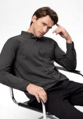 Koszula z długim rękawem, Regular Fit, K-BENTU. Szare koszule Volcano, l, bez wzorów, z bawełny, bez kołnierzyka, bez ramiączek. Za 149.99 zł.