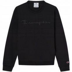 Bluza męska Champion Crewneck Sweatshirt. Czarne bluzy Champion, m, bez wzorów, z bawełny, bez kaptura. Za 186.99 zł.