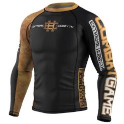 Koszulka sportowa męska Rashguard do MMA EXTREME HOBBY GOLDEN WARRIOR. Czarne bielizna termoaktywna EXTREME HOBBY, m, bez wzorów, z bawełny, bez ramiączek, na fitness i siłownię. Za 209.00 zł.