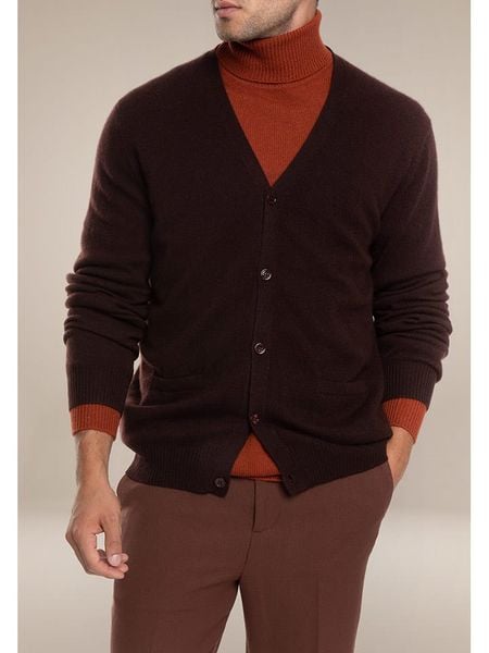 Perfect Cashmere Kaszmirowy kardigan "Errol" w kolorze brązowym rozmiar: XXL. Brązowe swetry rozpinane Perfect Cashmere, xxl, bez wzorów, z kaszmiru, bez kołnierzyka, bez ramiączek. Za 413.99 zł.