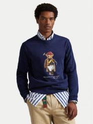 Polo Ralph Lauren Bluza 710B14625001 Granatowy Regular Fit. Niebieskie bluzy Polo Ralph Lauren, m, bez wzorów, z bawełny, bez kaptura. Za 1,199.00 zł.