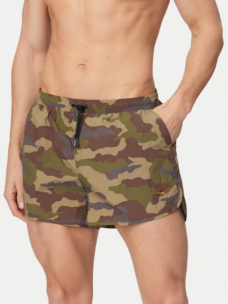 Aeronautica Militare Szorty kąpielowe 261BW0231UCT04312 Zielony ciemny Regular Fit. Zielone kąpielówki Aeronautica Militare, m, bez wzorów, z syntetyku. Za 309.99 zł.