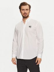 KARL LAGERFELD Koszula 605911 551671 Biały Regular Fit. Białe koszule KARL LAGERFELD, m, bez wzorów, z bawełny, bez kołnierzyka, bez ramiączek. Za 539.99 zł.