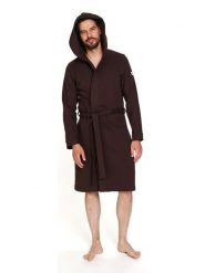 Doctor Nap Szlafrok w kolorze brązowym rozmiar: M. Brązowe szlafroki Doctor Nap, m, bez wzorów, z bawełny, bez ramiączek, bez kaptura. Za 156.61 zł.