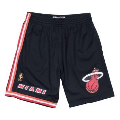 Krótki Miami Heat NBA Swingman. Czarne szorty Mitchell & Ness, s, bez wzorów, sportowe. Za 397.50 zł.