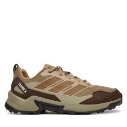 Trekkingi adidas. Brązowe buty trekkingowe Adidas, bez wzorów, z gore-texu, bez zapięcia. Za 529.99 zł.