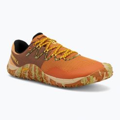 Buty barefoot męskie Merrell Trail Glove 7. Brązowe buty do biegania Merrell, bez wzorów, bez zapięcia, do biegania. Za 319.99 zł.