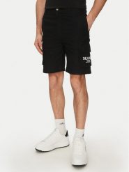 Karl Kani Szorty materiałowe Retro Washed 6012261 Czarny Regular Fit. Czarne szorty Karl Kani, l, bez wzorów, z bawełny, retro. Za 189.99 zł.