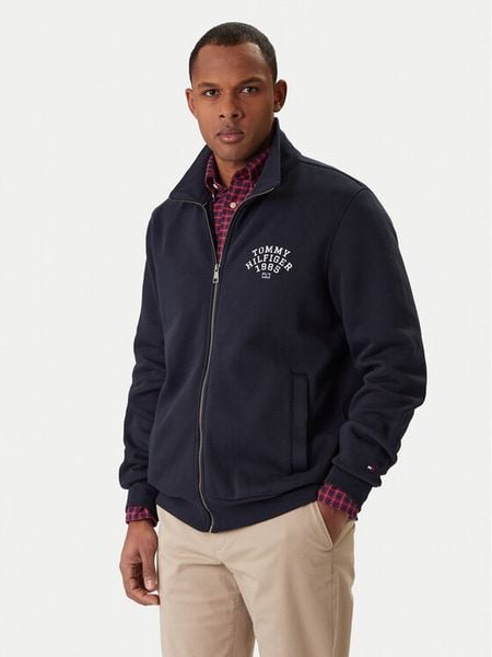 Tommy Hilfiger Bluza Arch Stand MW0MW41425 Granatowy Regular Fit. Niebieskie bluzy Tommy Hilfiger, m, bez wzorów, z bawełny, bez kaptura. Za 449.99 zł.