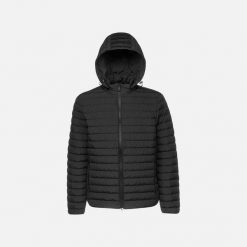 Kurtka GEOX W ANYLLA E Czarny. Czarne kurtki Geox, bez wzorów, z tkaniny, bez kaptura. Za 570.99 zł.