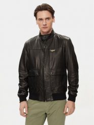 Aeronautica Militare Kurtka skórzana 241PN5040PL147 Czarny Regular Fit. Czarne kurtki Aeronautica Militare, m, bez wzorów, ze skóry, bez kaptura. Za 2,649.00 zł.
