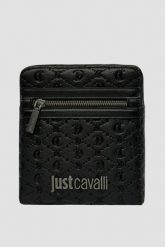 JUST CAVALLI Czarna męska saszetka JC Metal Lettering - Style 3. Czarne torby na ramię Just Cavalli, bez wzorów, ze skóry ekologicznej, na ramię, bez dodatków. W wyprzedaży za 429.99 zł.