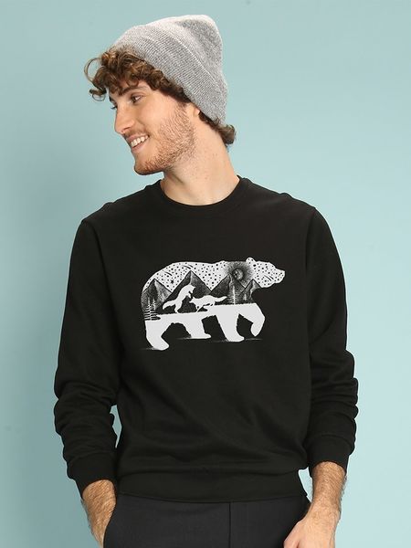 WOOOP Bluza "Bear Foxes" w kolorze czarnym rozmiar: XL. Czarne bluzy Wooop, xl, bez wzorów, z bawełny, bez kaptura. Za 100.99 zł.