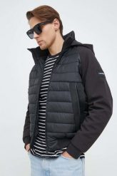 Calvin Klein kurtka męska kolor czarny przejściowa. Czarne kurtki CALVIN KLEIN, l, bez wzorów, z włókna, bez kaptura. W wyprzedaży za 959.99 zł.
