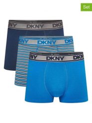 DKNY Bokserki (3 pary) w kolorze granatowo-błękitno-niebieskim rozmiar: M. Niebieskie bokserki DKNY, m, bez wzorów. Za 87.61 zł.