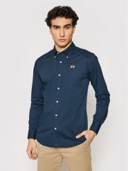 La Martina Koszula CCMC02 PP003 Granatowy Slim Fit. Niebieskie koszule La Martina, m, bez wzorów, z bawełny, bez kołnierzyka, bez ramiączek. Za 429.99 zł.