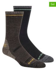 Skechers Skarpety (2 pary) w kolorze brązowym rozmiar: 40,5-46. Brązowe skarpety Skechers, bez wzorów, z wełny. Za 37.45 zł.